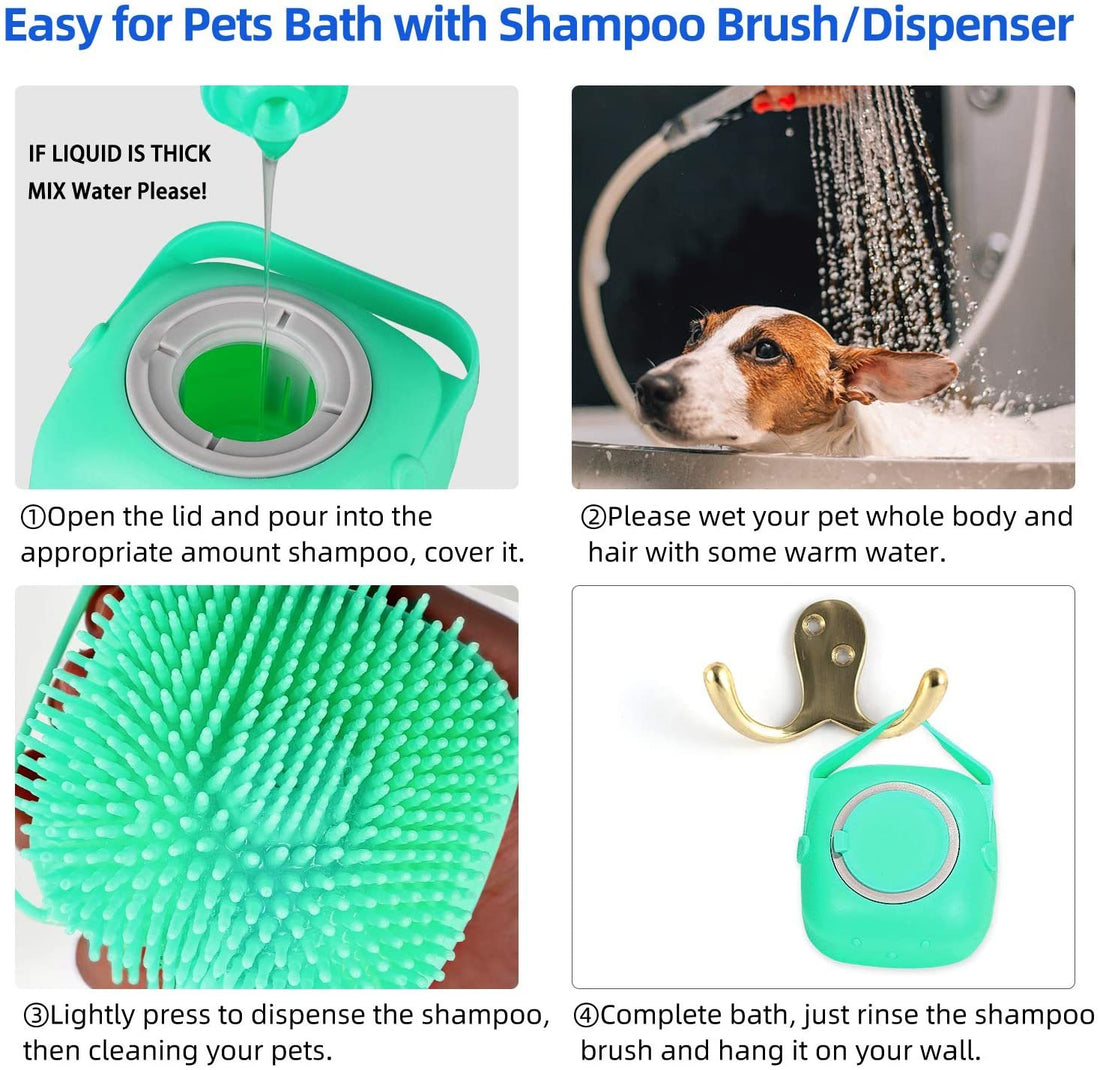 Haustier-Shampoo-Massagebürste für Hunde und Katzen, Massagekamm, Fellpflege, Wäscher, Duschbürste zum Baden, kurzes Haar, weiche Silikonbürsten