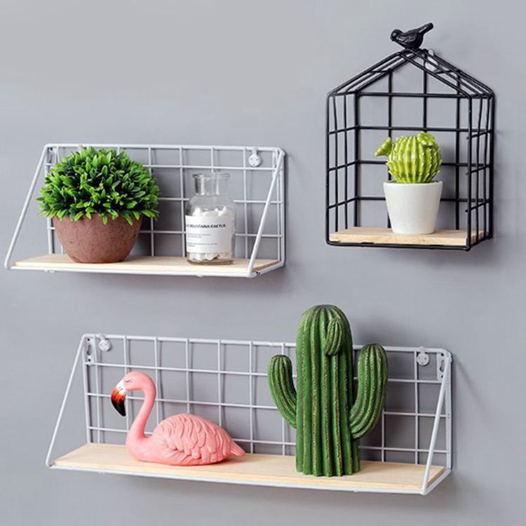 Nordic simple modern iron mesh rack kitchen bathroom partition storage rack