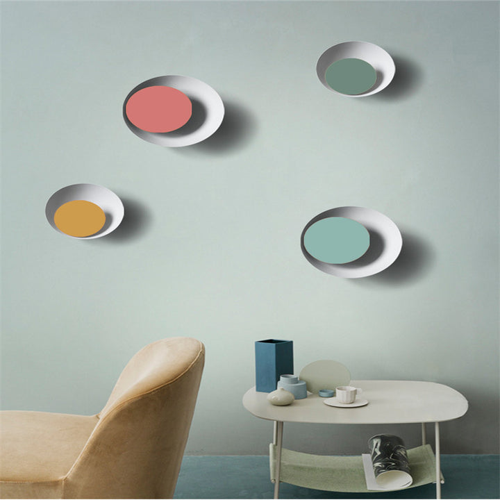 Colorful round Macaron eclipse wall lamp