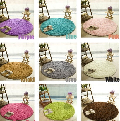 Tapis rond moelleux pour décoration de salon, tapis en fausse fourrure, tapis en peluche long pour chambre d'enfant, tapis à poils longs, tapis moderne