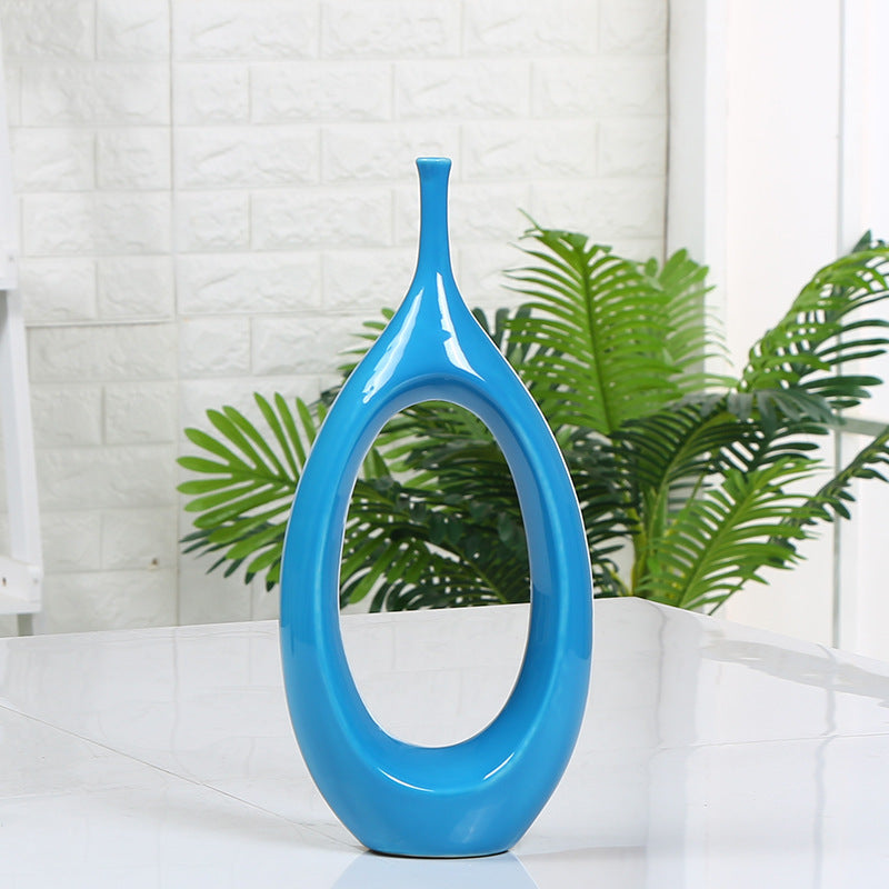 Hollow decoration ceramic vase home vase decoration