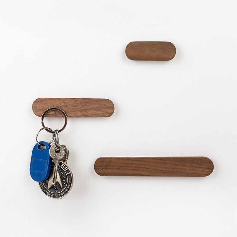 Solid wood magnetic key hook wall hanging