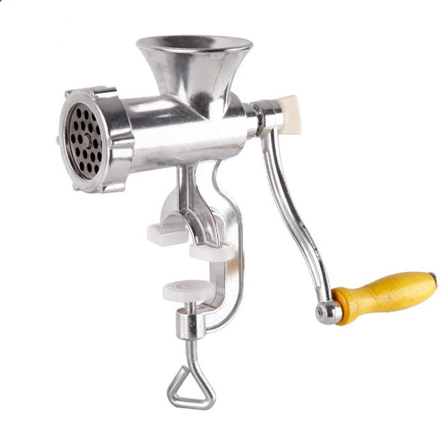 Single-function household aluminum alloy hand-cranked meat grinder