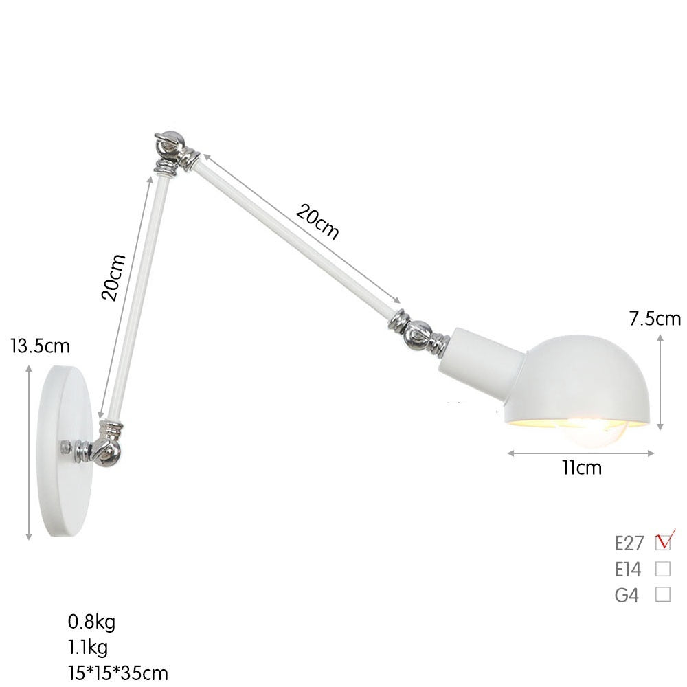 Schmiedeeiserne Wandlampe mit langem Arm für Restaurantbar