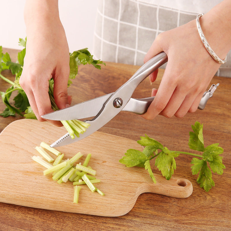 Automatic rebound stainless steel powerful kitchen scissors