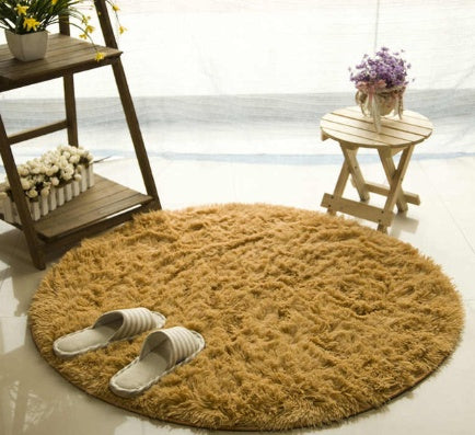 Tapis rond moelleux pour décoration de salon, tapis en fausse fourrure, tapis en peluche long pour chambre d'enfant, tapis à poils longs, tapis moderne