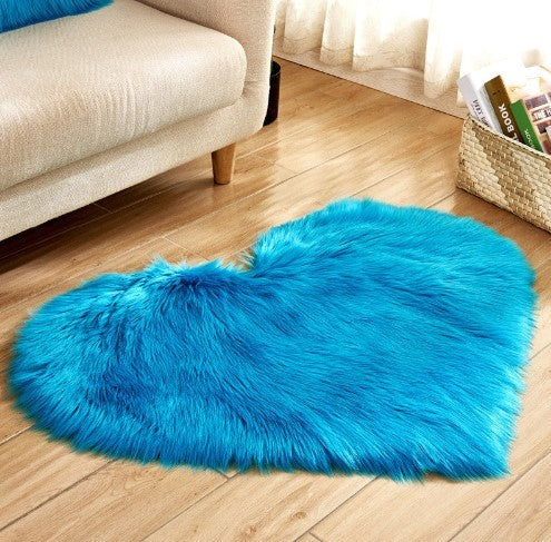 Tapis en peluche en forme de cœur antidérapant, tapis moelleux, tapis de sol, couverture, coussin de canapé, tapis pour pieds, tapis pour salon, décoration d'intérieur