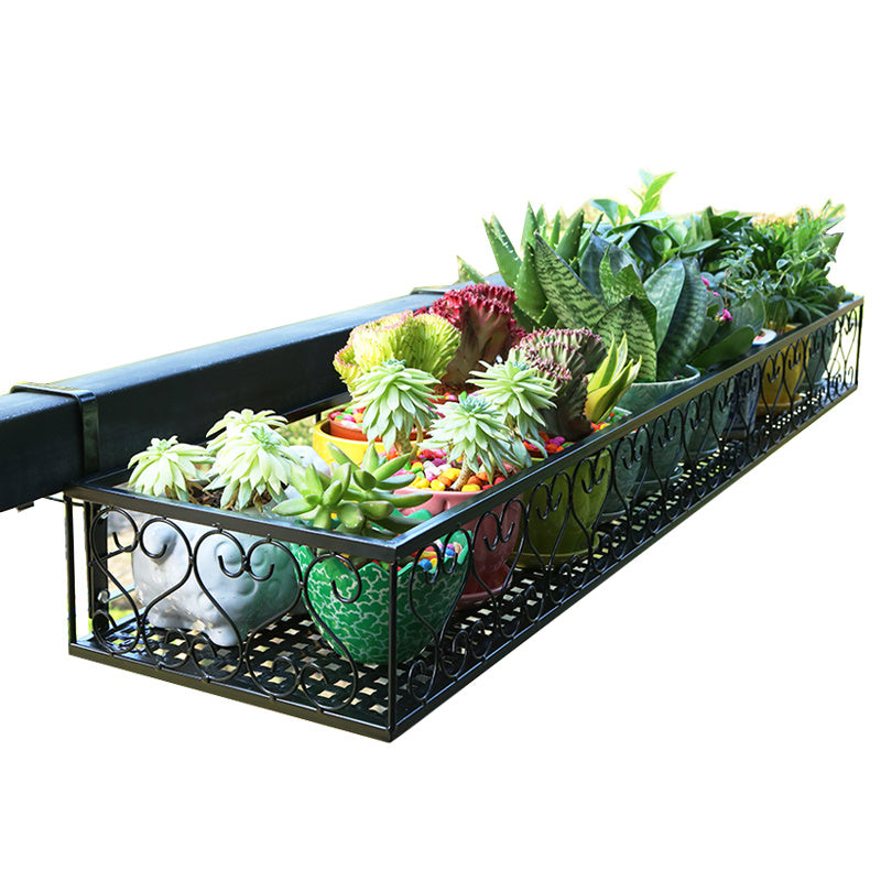 Balcony Railing Flower Rack Hanging Iron Plant Shelf Frame