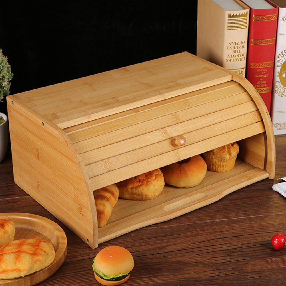 Solid wood storage box drawer bread box