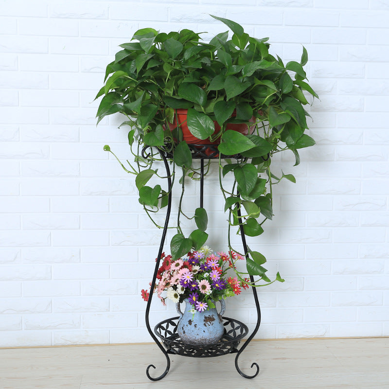 Multifunctional Wrought Iron Succulent Flower Pot Rack Balcony Floor-to-ceiling Flower Stand Simple Rack Spider Orchid Shelf