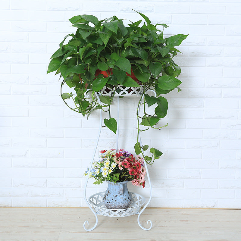 Multifunctional Wrought Iron Succulent Flower Pot Rack Balcony Floor-to-ceiling Flower Stand Simple Rack Spider Orchid Shelf