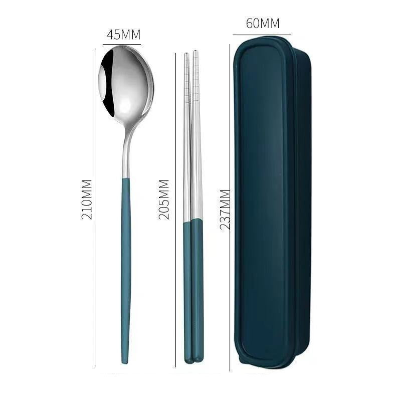 Portable Stainless Steel Chopsticks Spoon Fork Tableware Set