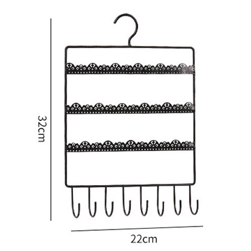 Schmuck Regal Schmiedeeisen Wand Hängen Display Ohrring Halskette Lagerung Rack