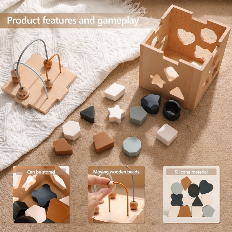 Children's Wooden Geometric Box Puzzle Toys