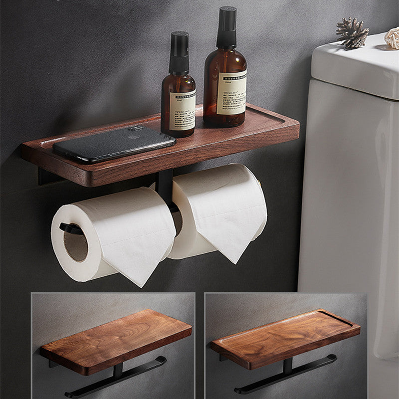 Black Walnut Bathroom Hotel Toilet Tissue Rack