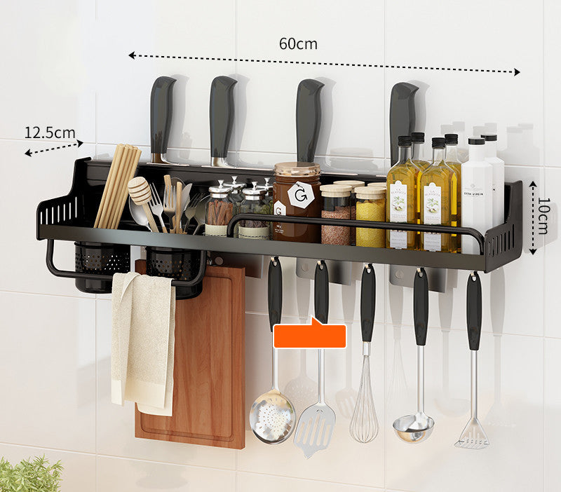 Punch-free Kitchen Rack Wall-mounted Multifunctional Chopsticks And Knife Rack Storage Rack