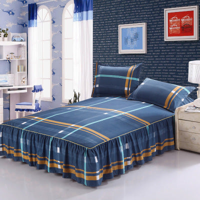 Three-piece bed skirt and bedspread