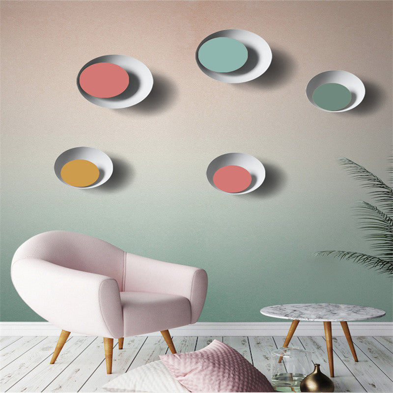 Colorful round Macaron eclipse wall lamp