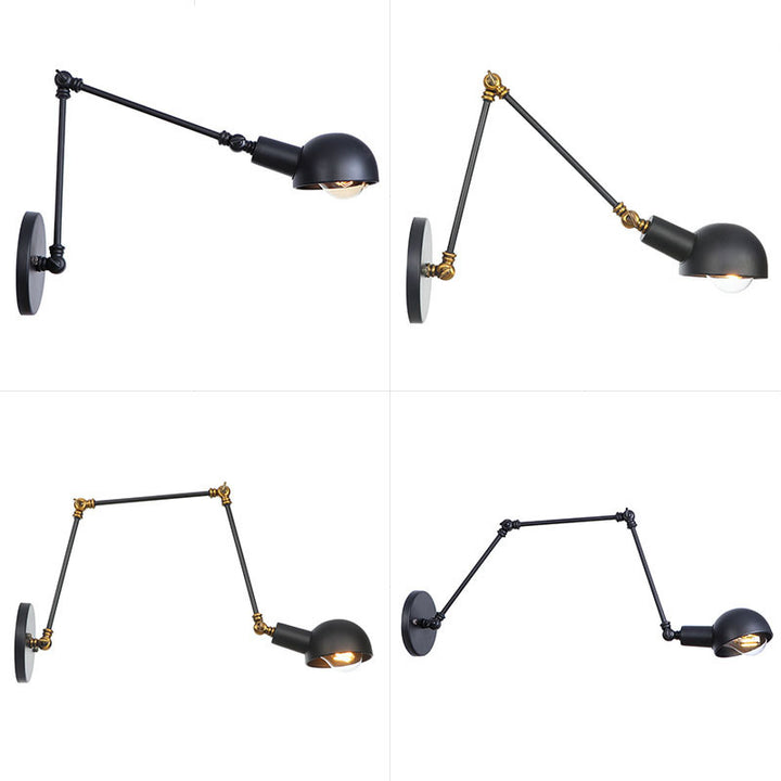 Restaurant bar wrought iron long arm wall lamp