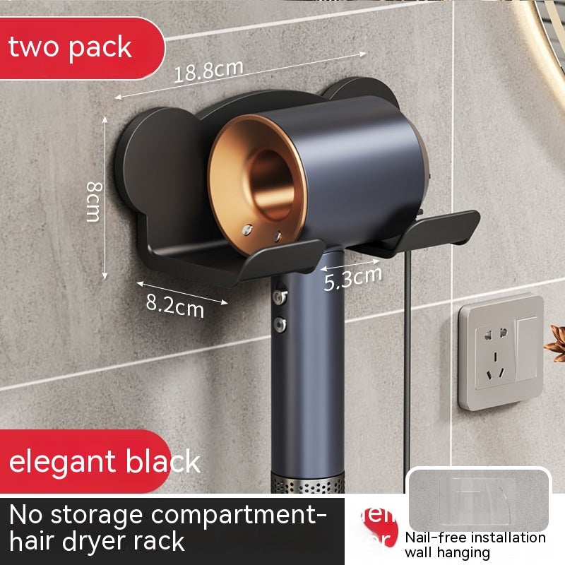 Punch-free Wall-mounted Hair Dryer Storage Rack