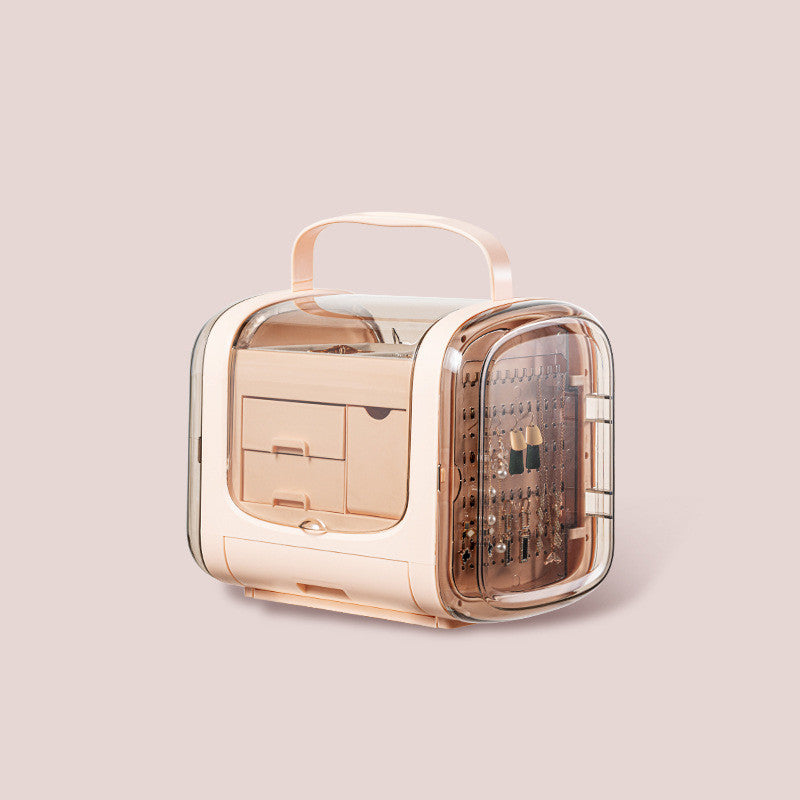 Transparent portable jewelry storage box