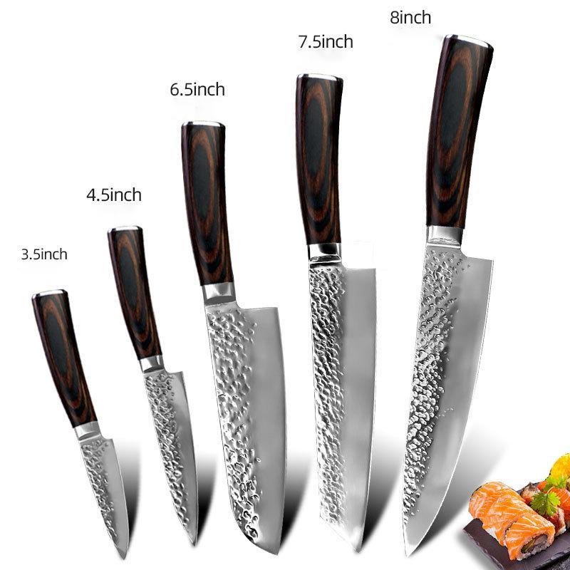 Stainless steel kitchen knives with knife set 6 pieces loose set