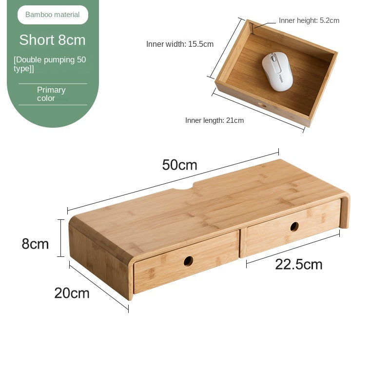 Nan Bamboo Computer Monitor Booster Organiser