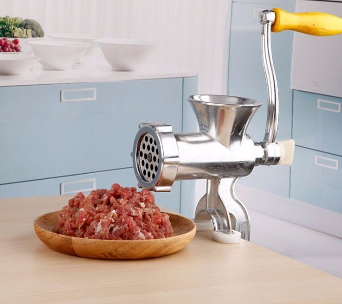 Single-function household aluminum alloy hand-cranked meat grinder