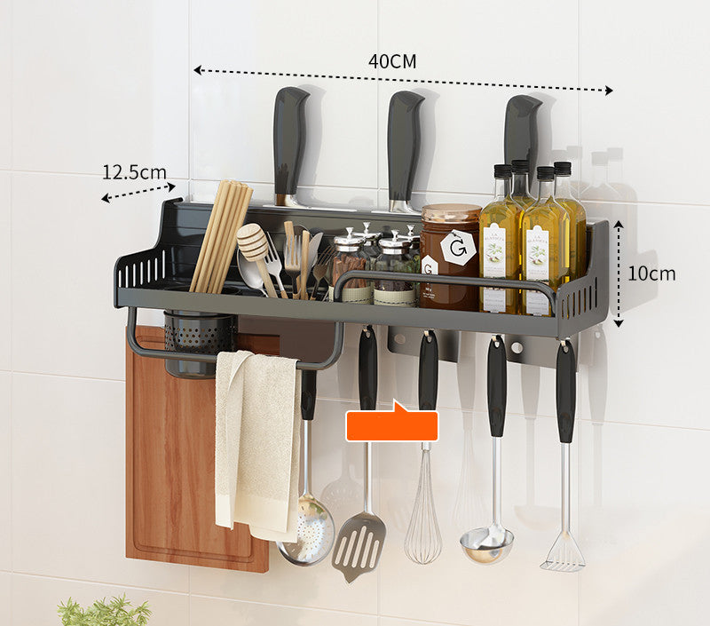 Punch-free Kitchen Rack Wall-mounted Multifunctional Chopsticks And Knife Rack Storage Rack