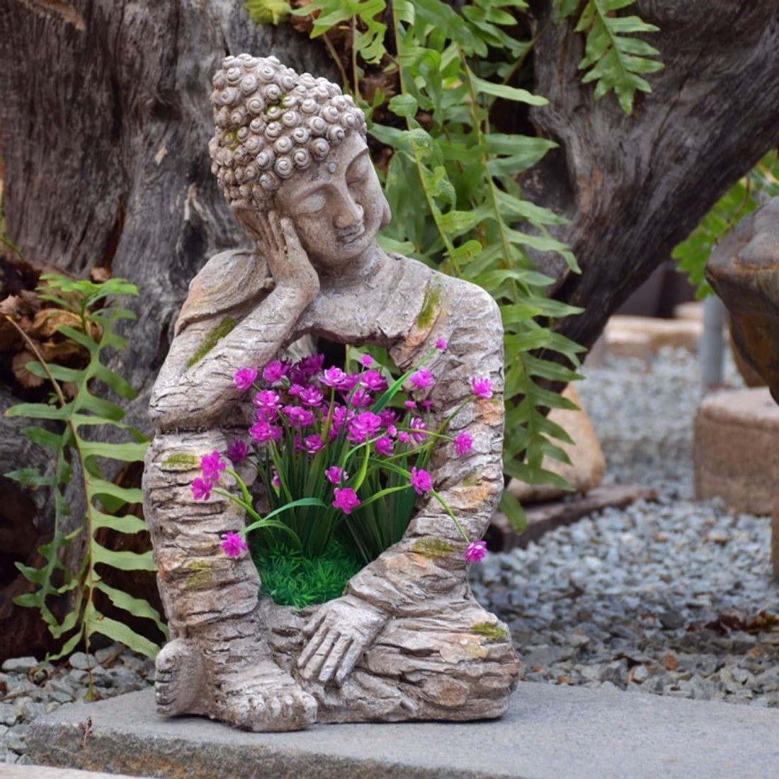 Harz Zen Buddha Statue Blumentopf Hof Landschaft Balkon Layout Garten Dekoration