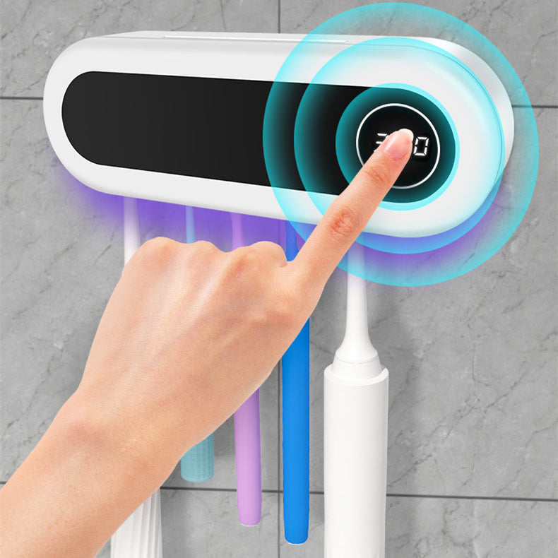 Porte-brosse à dents mural, stérilisateur UV intelligent pour brosse à dents, distributeur de dentifrice, presse-agrumes pour accessoires de salle de bain