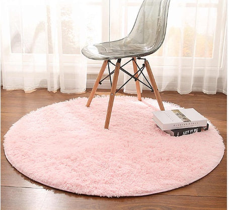 Tapis rond moelleux pour décoration de salon, tapis en fausse fourrure, tapis en peluche long pour chambre d'enfant, tapis à poils longs, tapis moderne