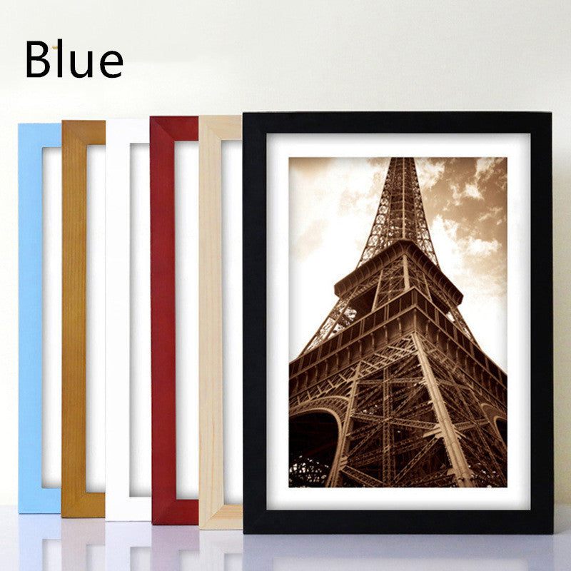 Solid wood photo frame wall hanging table