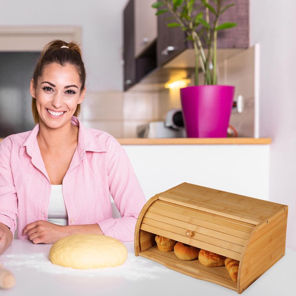 Solid wood storage box drawer bread box