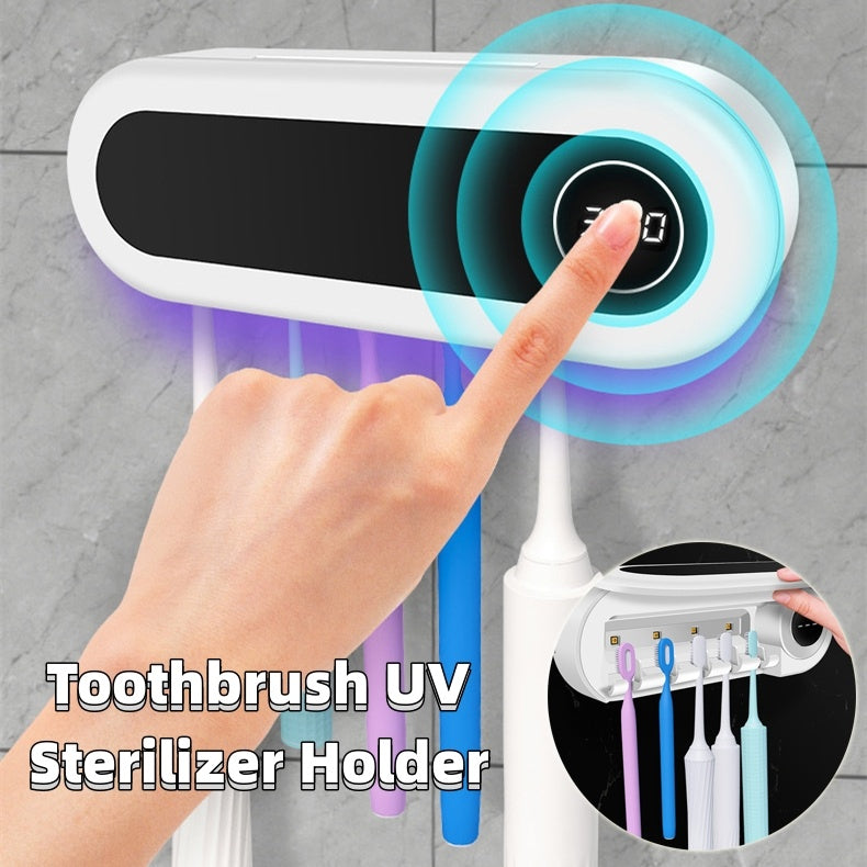 Porte-brosse à dents mural, stérilisateur UV intelligent pour brosse à dents, distributeur de dentifrice, presse-agrumes pour accessoires de salle de bain