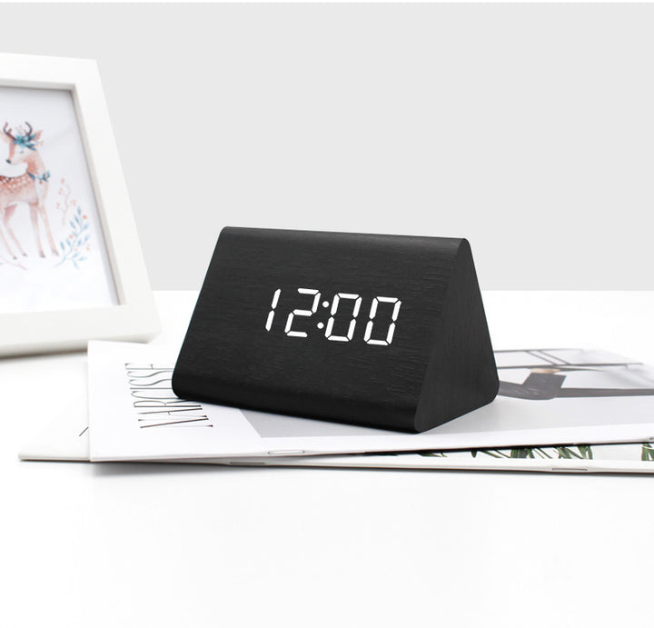 Wood clock mini electronic alarm clock