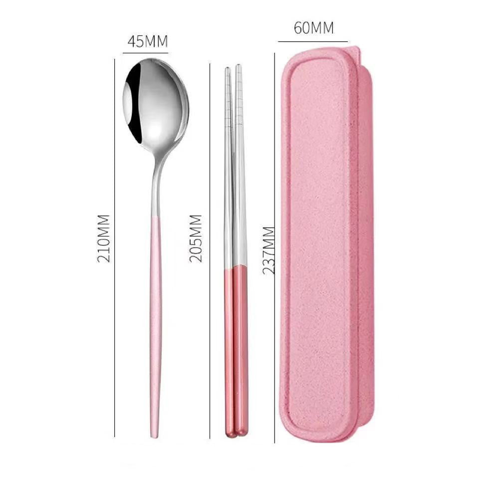 Portable Stainless Steel Chopsticks Spoon Fork Tableware Set