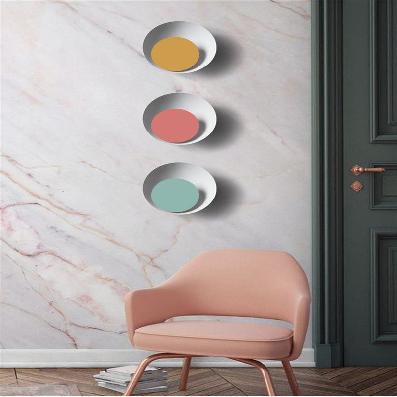 Colorful round Macaron eclipse wall lamp