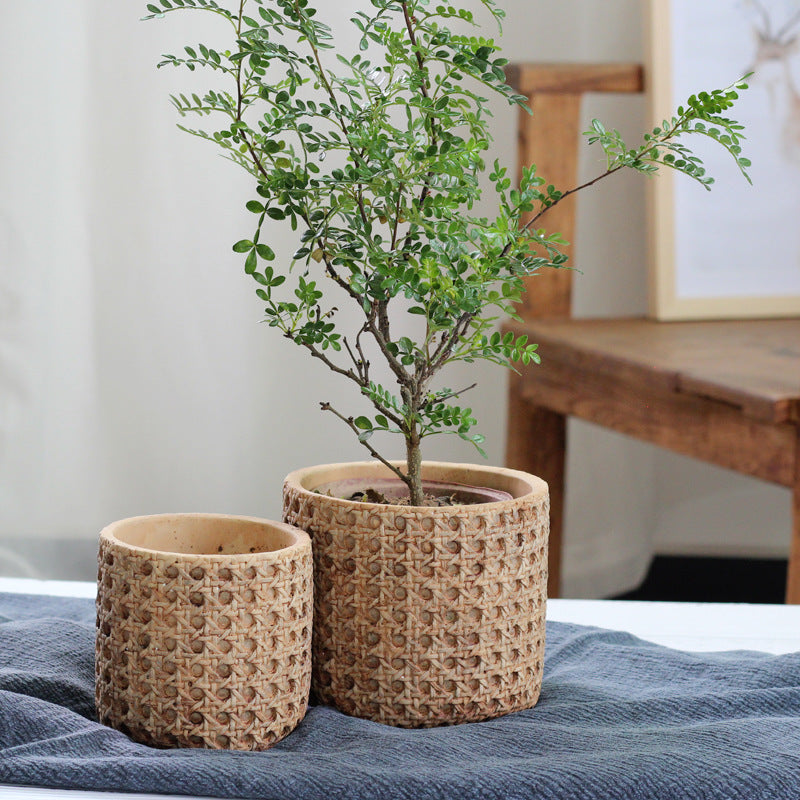 Vintage cement flower pot