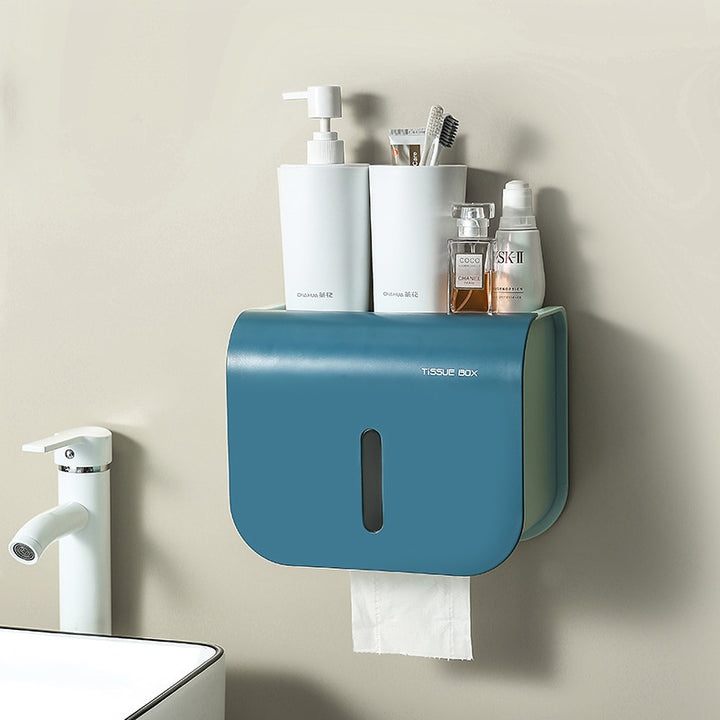 Creative toilet tissue box multi-functional paper box toilet punching rack wall mounted sanitary paper box