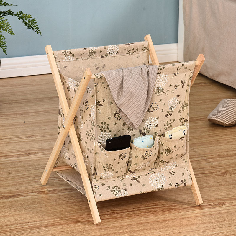 Cloth folding solid wood for dirty clothes baskets