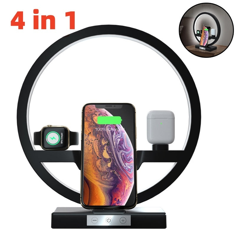 Wireless Charger Stand Table Lamp Touch Switch 10W Charger For Apple Watch Cell Phones Headphones