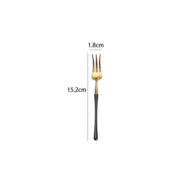 Stainless Steel 304 Knife, Fork And Spoon Tableware Black Gold