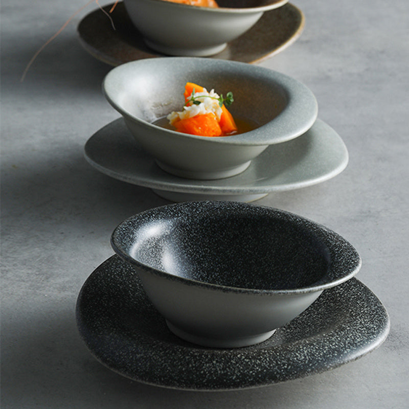 Household ceramic dishes and tableware