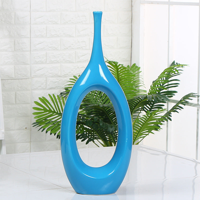 Hollow decoration ceramic vase home vase decoration