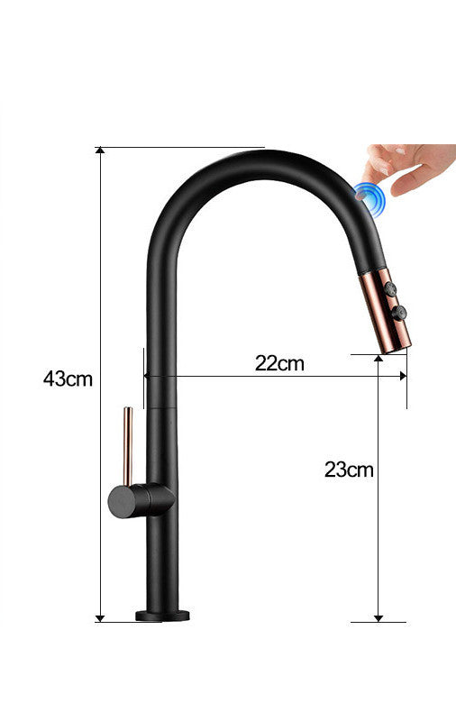 Touch-sensitive Kitchen Hot And Cold Pull Faucet