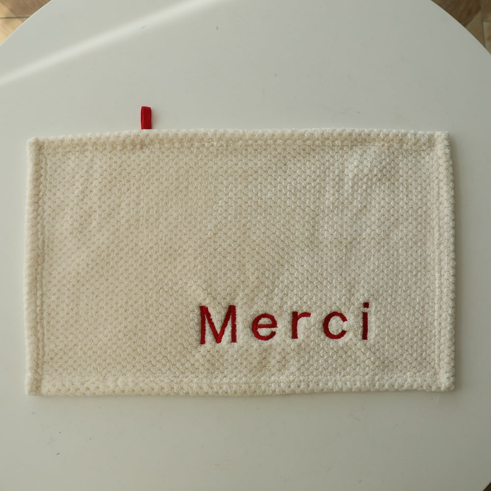 Hanging Letter Embroidery Hand Towel Soft And Absorbent