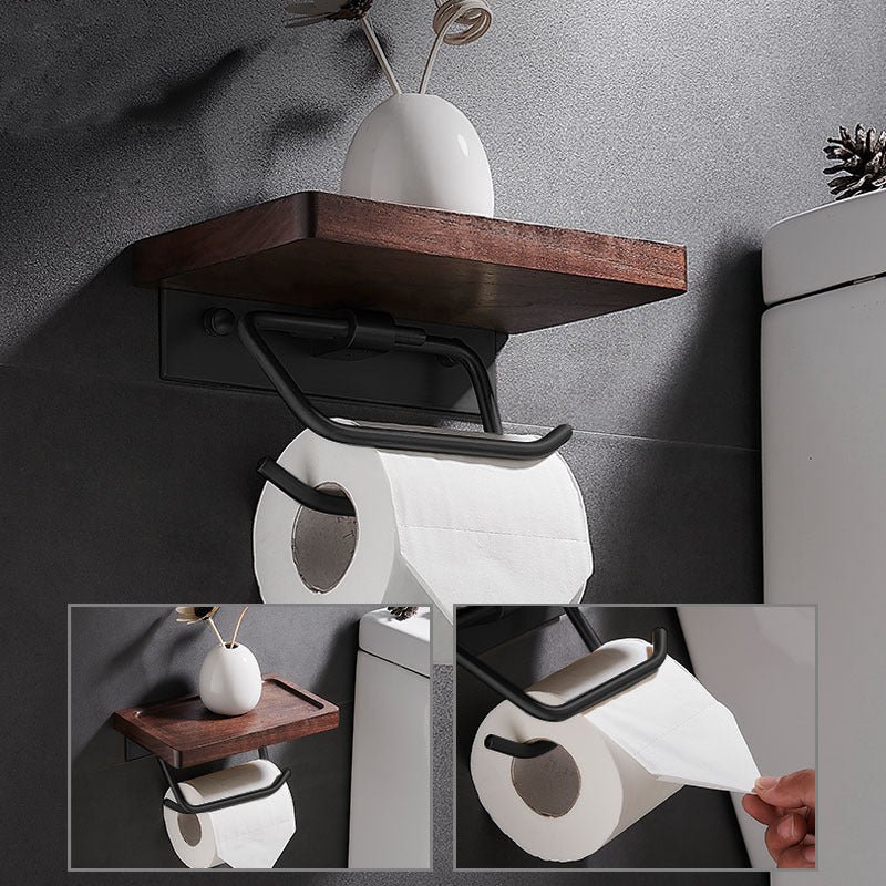 Black Walnut Bathroom Hotel Toilet Tissue Rack