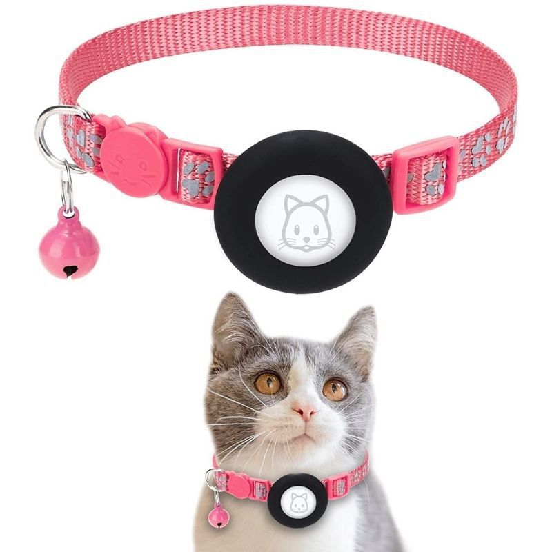 Pet Cat Footprints Reflective Collar With Bell