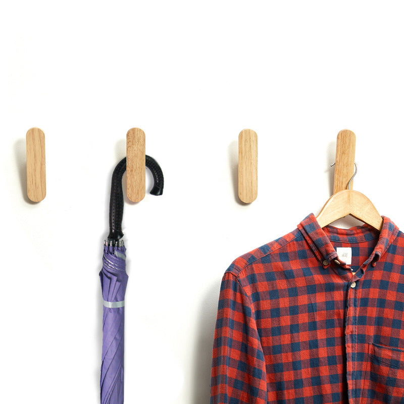 Simple Rubber Wood Coat Hook Hanging Clothes